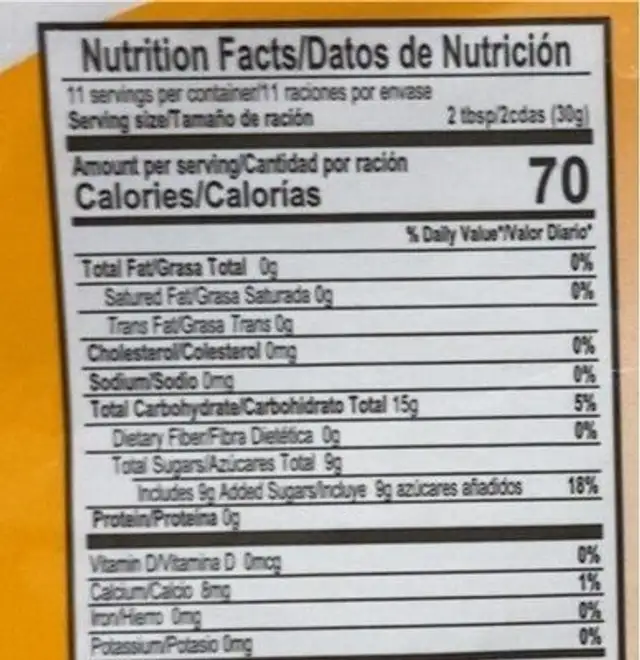 Rice Horchata Drink Mix Mexicana Horchata de Arroz Mexicana nutrition facts table