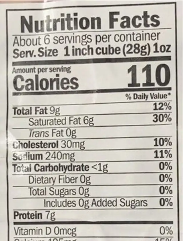 Port wine derby nutrition facts table