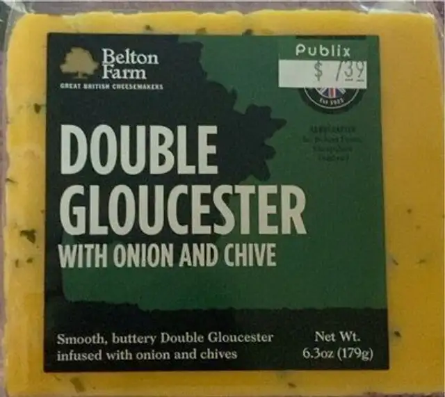 Double Gloucester cheese with onion and chive