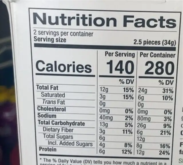 Organic superbites vegan snacks nutrition facts table
