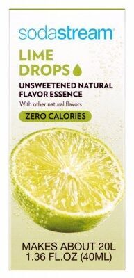 Unsweetened natural flavor essence lime drops, unsweetened front packaging