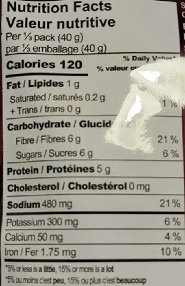 Minestrone with pasta nutrition facts table