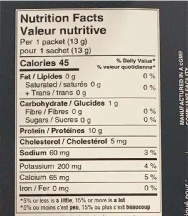 Allo Protien Powder For Hot Coffee nutrition facts table