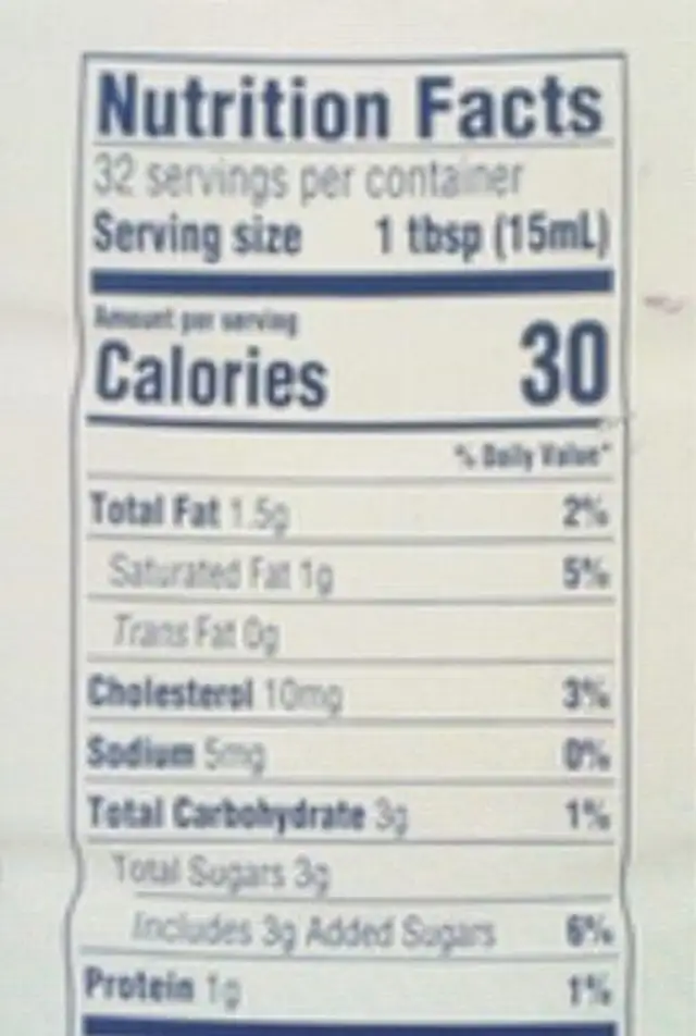 Fair life sweet cream coffee creamer nutrition facts table