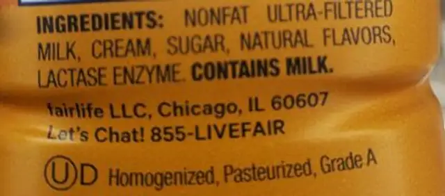 Caramel creamer ingredients label