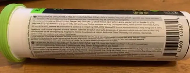 Nuun Fresh Lime ingredients label