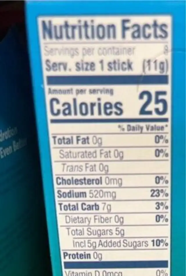 Nuun Instant Watermelon nutrition facts table