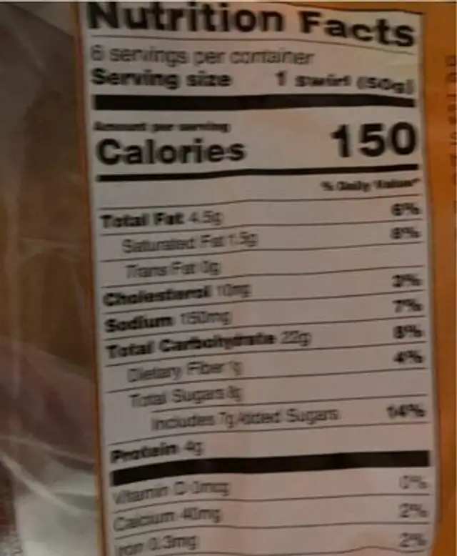 St pierre vanilla flavored 6 swirls nutrition facts table