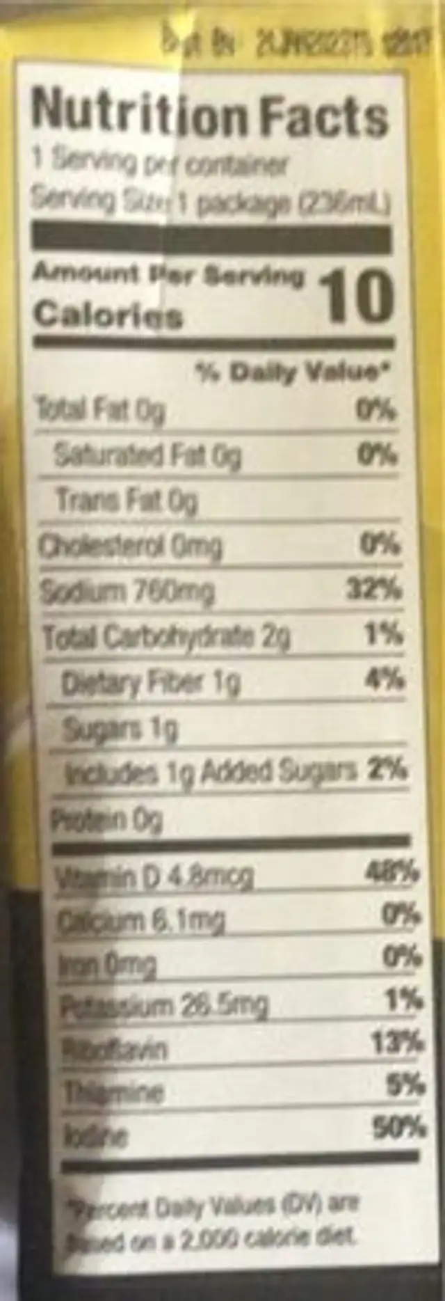 Pho Broth nutrition facts table