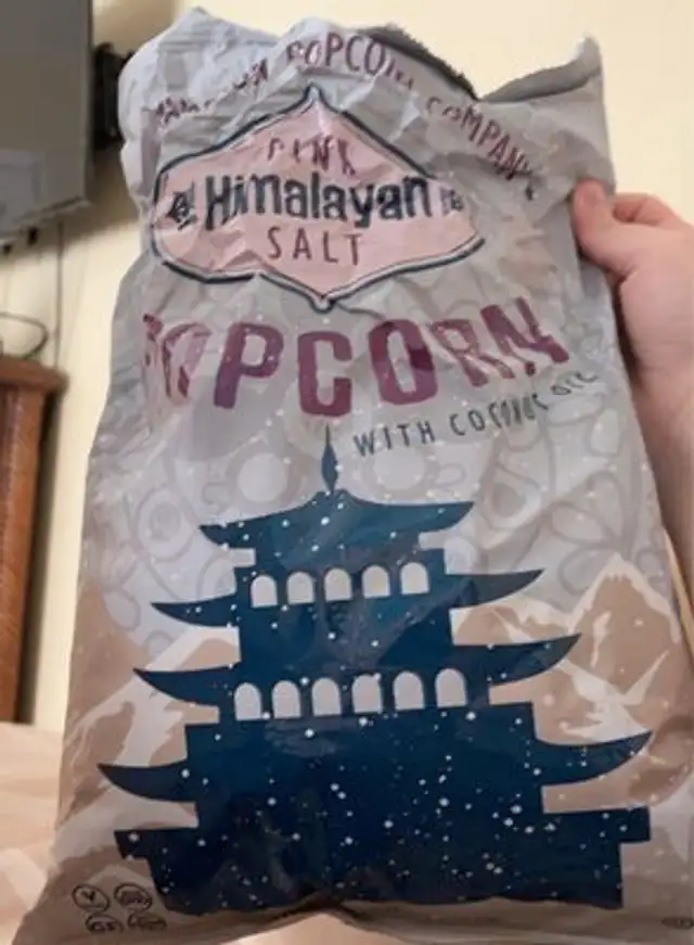 Pink Himalayan Popcorn with Coconut Oil
