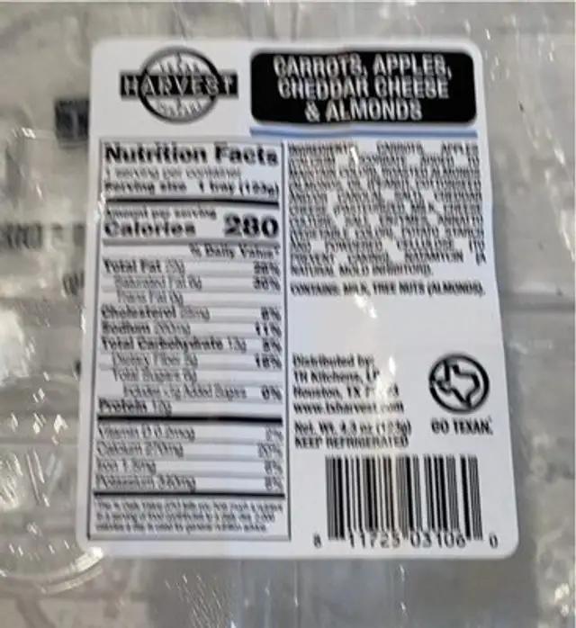 Harvest nutrition facts table