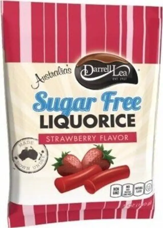 Sugar free strawberry flavor liquorice