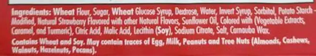 Real twists strawberry candy ingredients label
