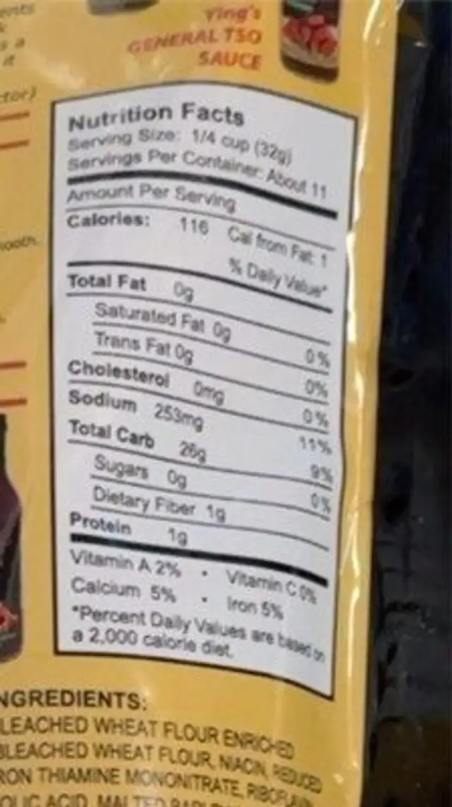 Yings kitchen yings batter mix nutrition facts table