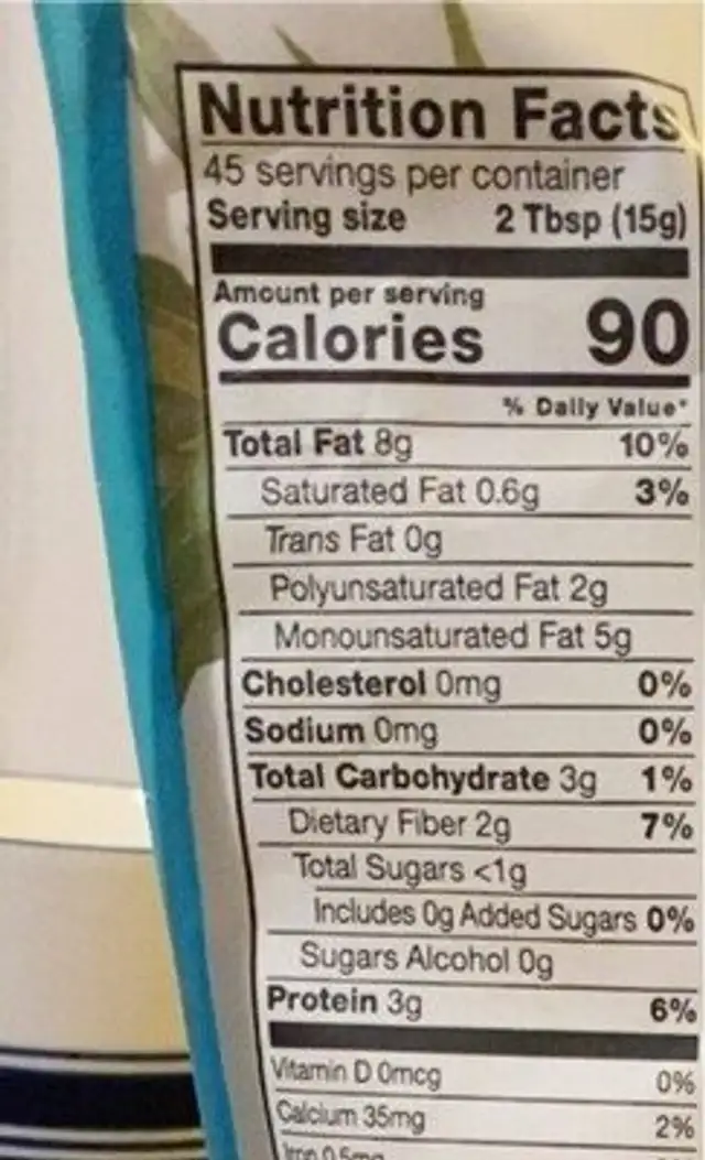 Superfine blanched almond flour nutrition facts table