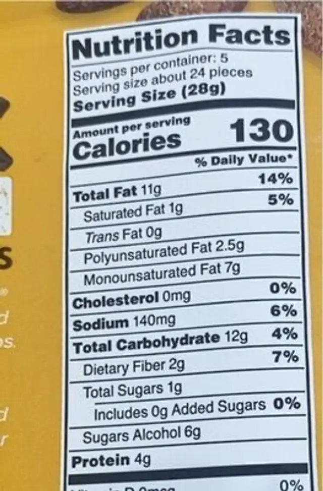 maple monk crunch nutrition facts table