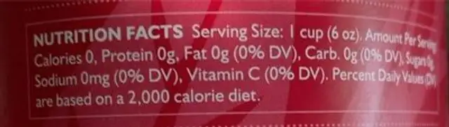 Vanilla rooibos nutrition facts table