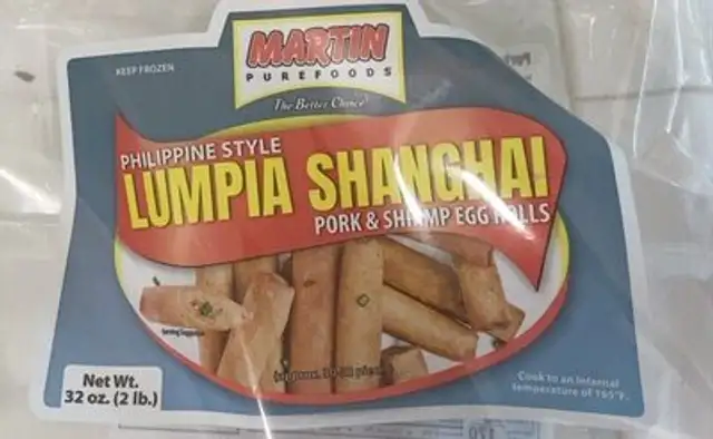 Philppine style lumpia shanghai pork and shrimp egg rolls