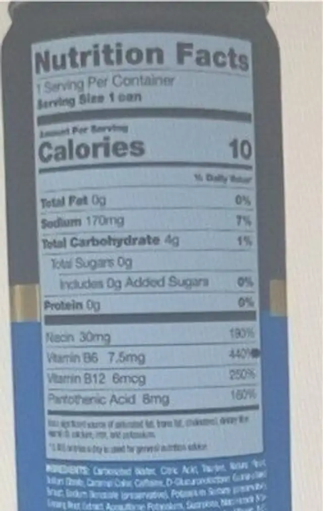Focus factor F29 nutrition facts table