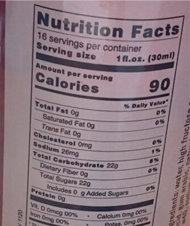 Of victorio snow cone syrups made in usa nutrition facts table