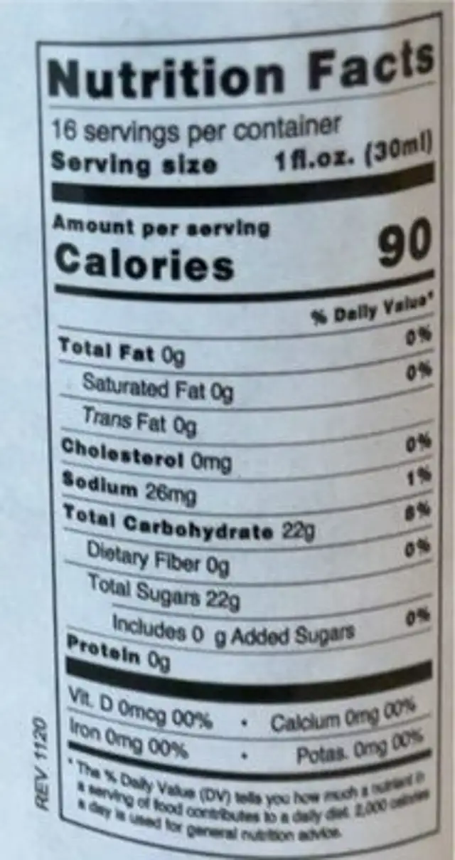 Time for treat s snow cone syrup nutrition facts table