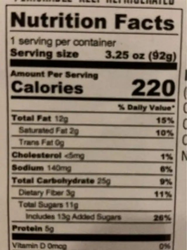 Bliss bento salty caramelicious nutrition facts table