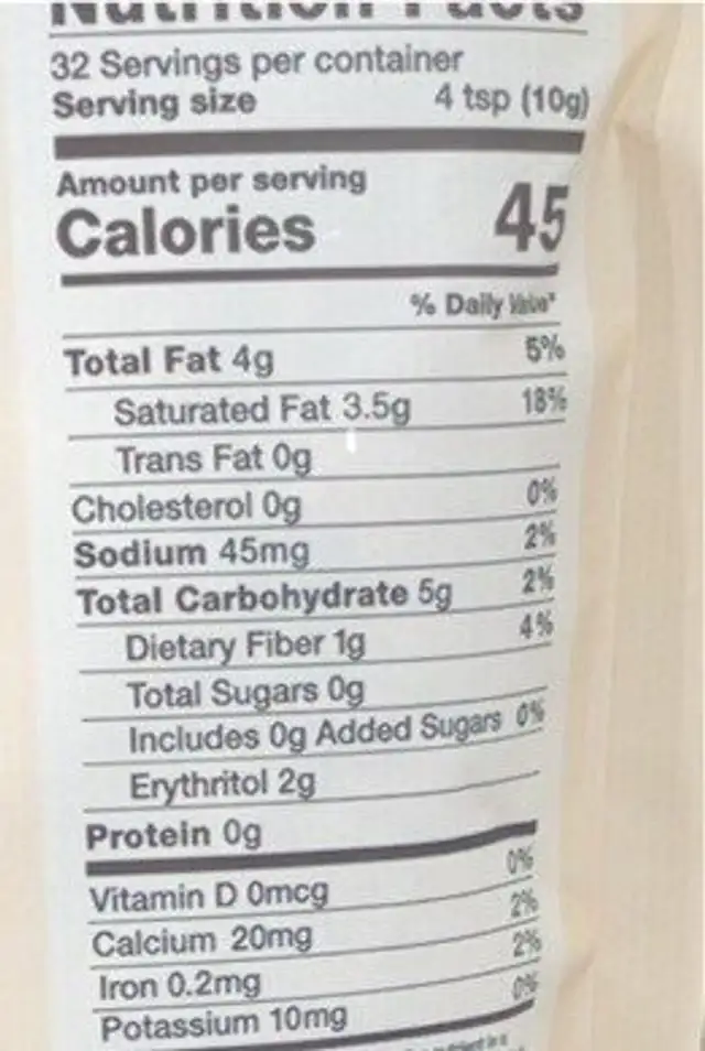 Cinnamon dolce coffee creamer nutrition facts table