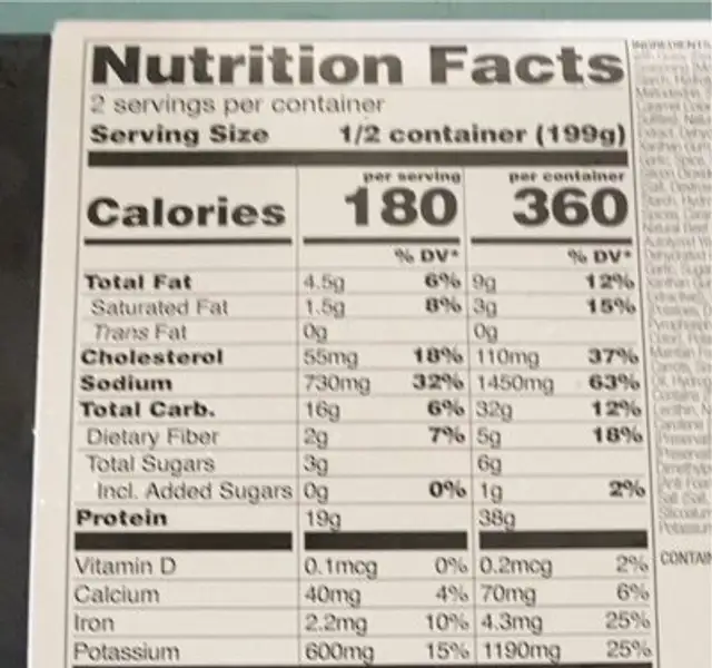Heat & eat sunday pot roast with roasted vegetables nutrition facts table