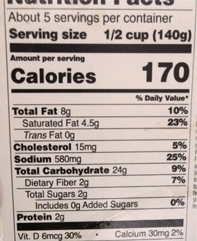 Heat & eat homestyle mashed potatoes nutrition facts table