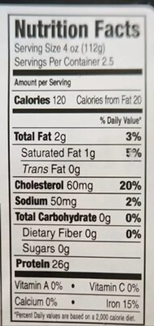Organic Beef Sirloin Steak nutrition facts table