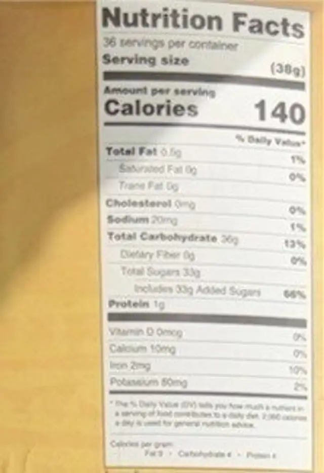 Mexican Spiced Ground Chocolate nutrition facts table