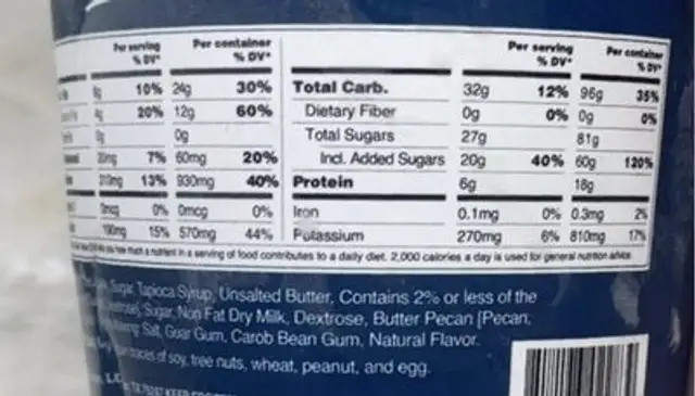 texas pecan sea salt caramel nutrition facts table