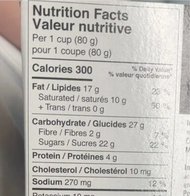 Chocolate s’mores soufflé nutrition facts table