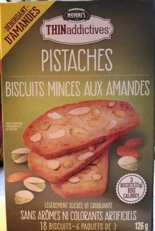 Pistaches biscuits minces aux amandes