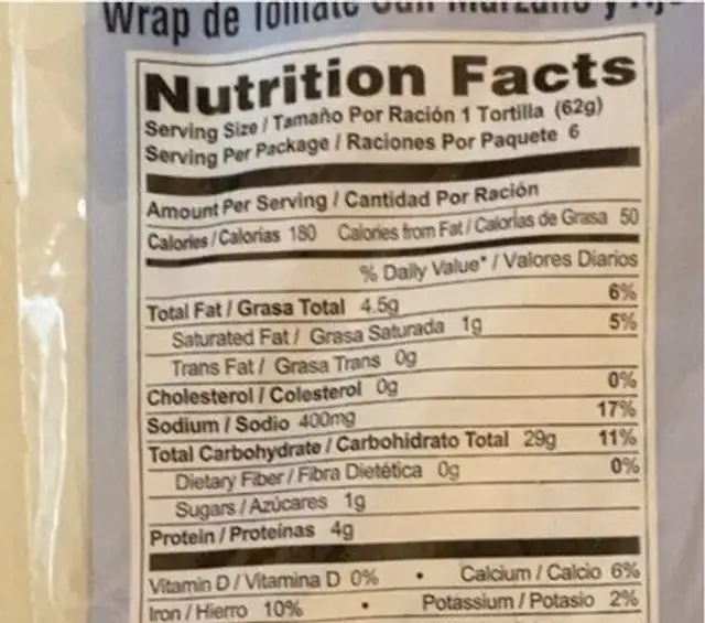 San marzano tomato garlic nutrition facts table