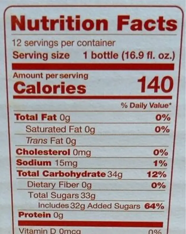Alo Essentials nutrition facts table
