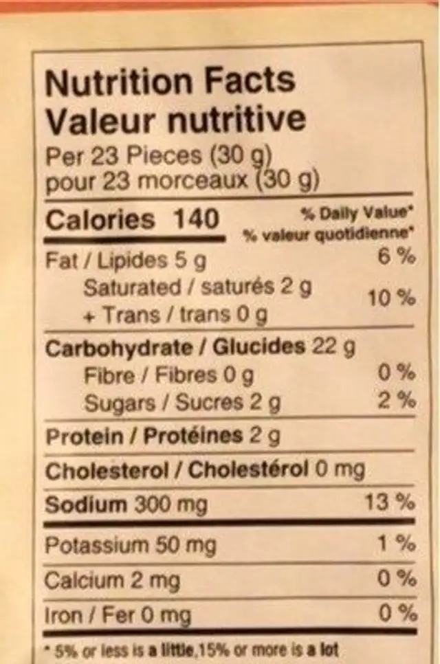 Woodridge snacks sticky rice chips cheddar cheese nutrition facts table