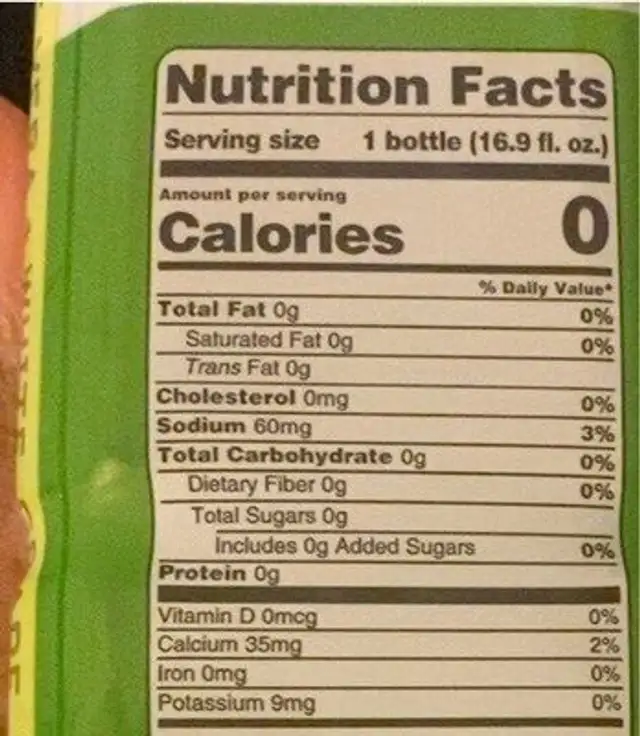 Aloe juice nutrition facts table