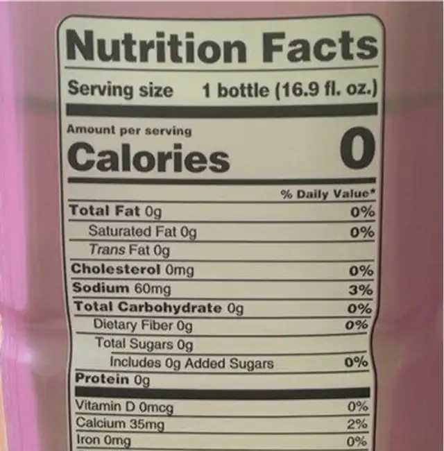 Alo Organic Aloe Vera nutrition facts table
