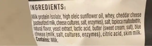 Grain free protein puffs nutrition facts table