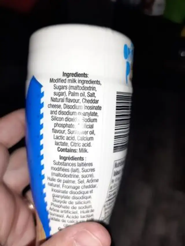 white cheddar seasoning ingredients label