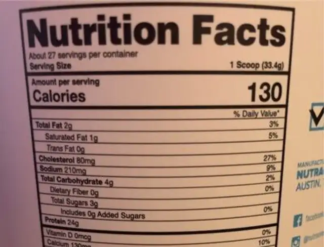 Fruity cereal bites protein powder nutrition facts table