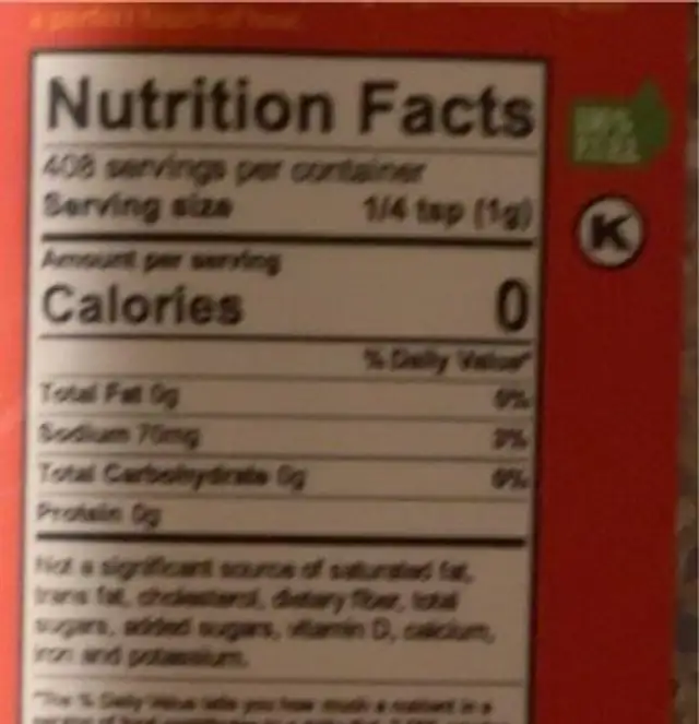Everything bagel seasoning spicy nutrition facts table