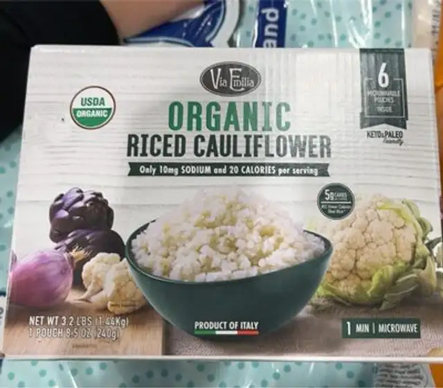 Organic riced cauliflower
