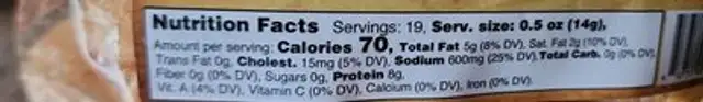 Perry's pork rinds nutrition facts table
