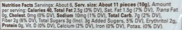 Caramel Macchiato Coffee Bombs nutrition facts table
