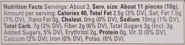 Caramel Macchiato Coffee Bombs nutrition facts table