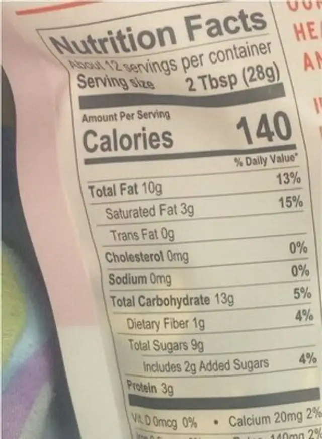 beyond trail mix nutrition facts table