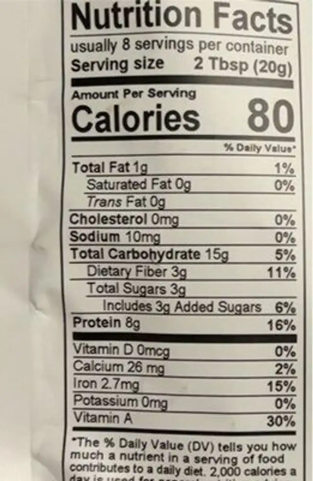 Foods organic superfood smoothie mix nutrition facts table