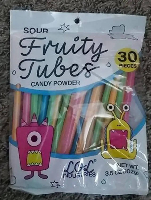 Sour fruity tubes